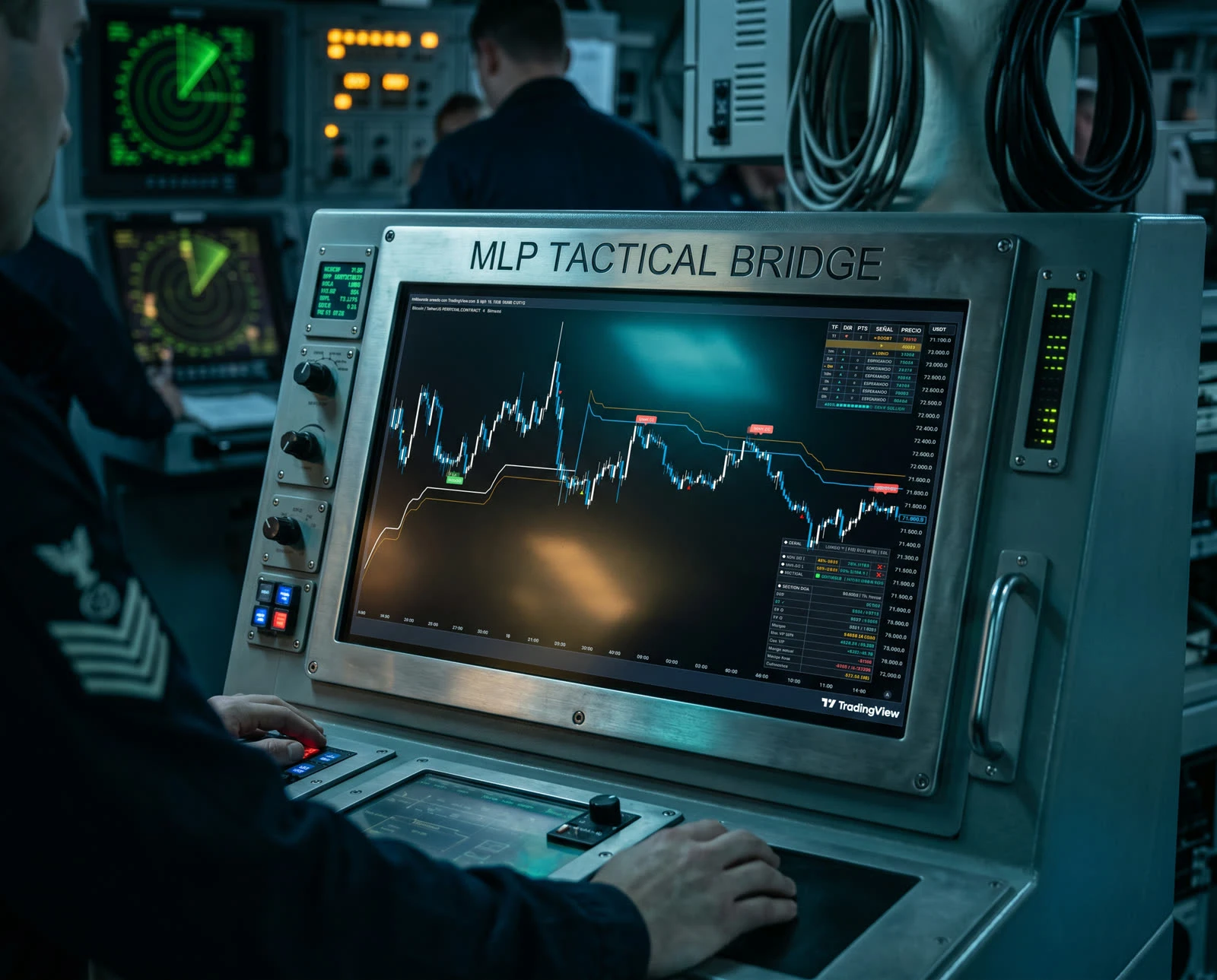 MLP Tactical Bridge — indicador de trading profesional con 4500 líneas de Pine Script